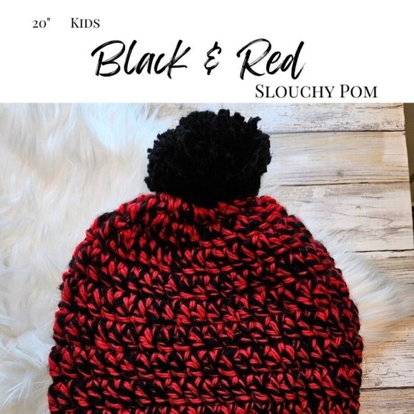 Kids Hat from Cotton N Kandi on Etsy- 20" Chunky Knit Slouchy Pom Pom - Picture 2 of 2